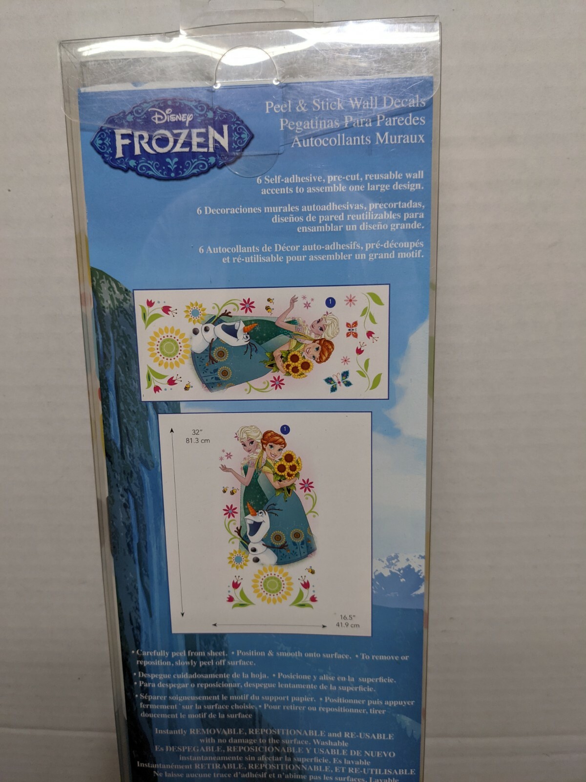 Disney Frozen Peel & Stick Wall Decals Olaf, Elsa Roommates – NEW