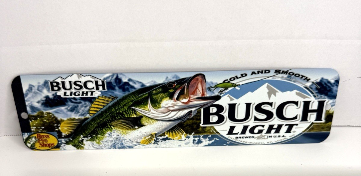 Bass Pro Busch Light Aluminum Sign shop fishing mancave gift