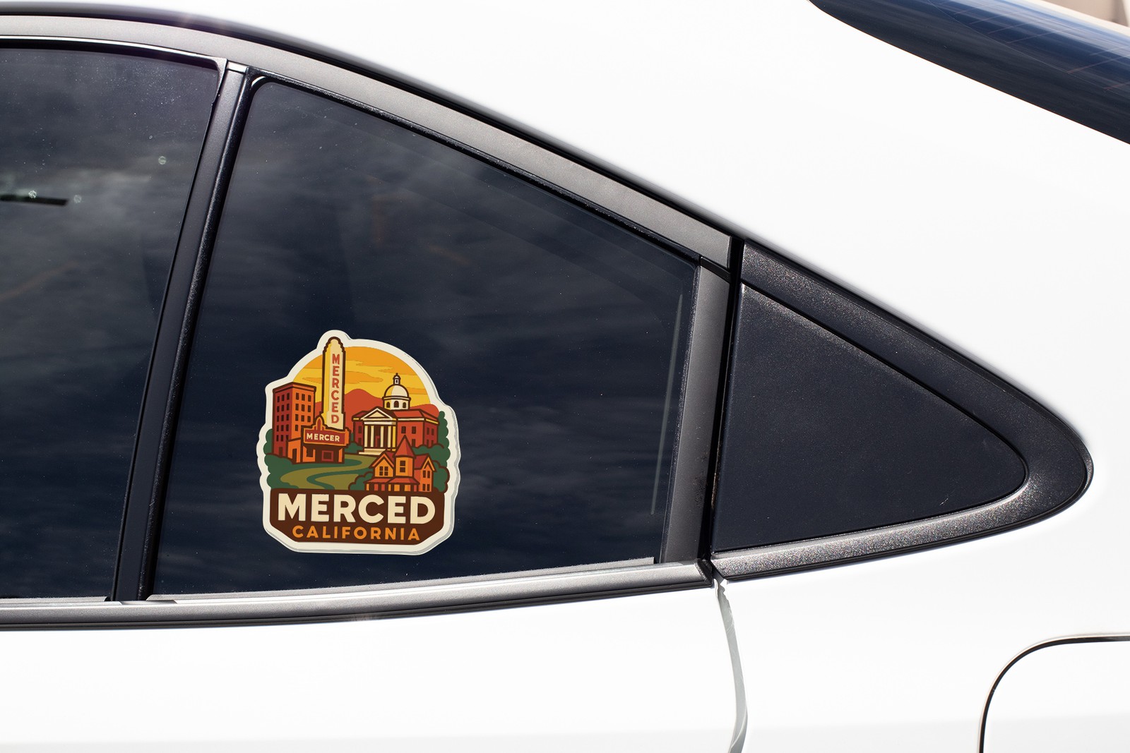 Merced California Sticker Decal Vinyl Die-Cut City Skyline Landmark Design