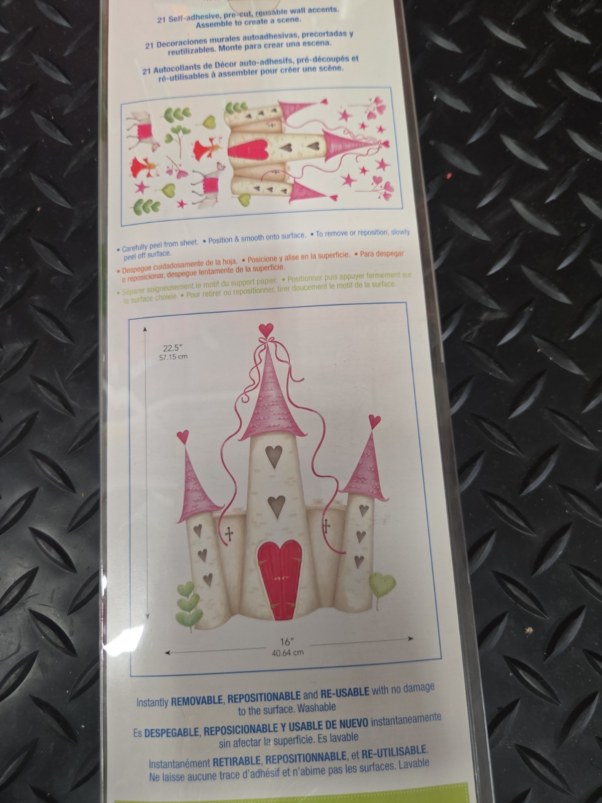 Peel & Stick Fairytale Castle Princess Decal Mural YH1328M Horse Heart #1153