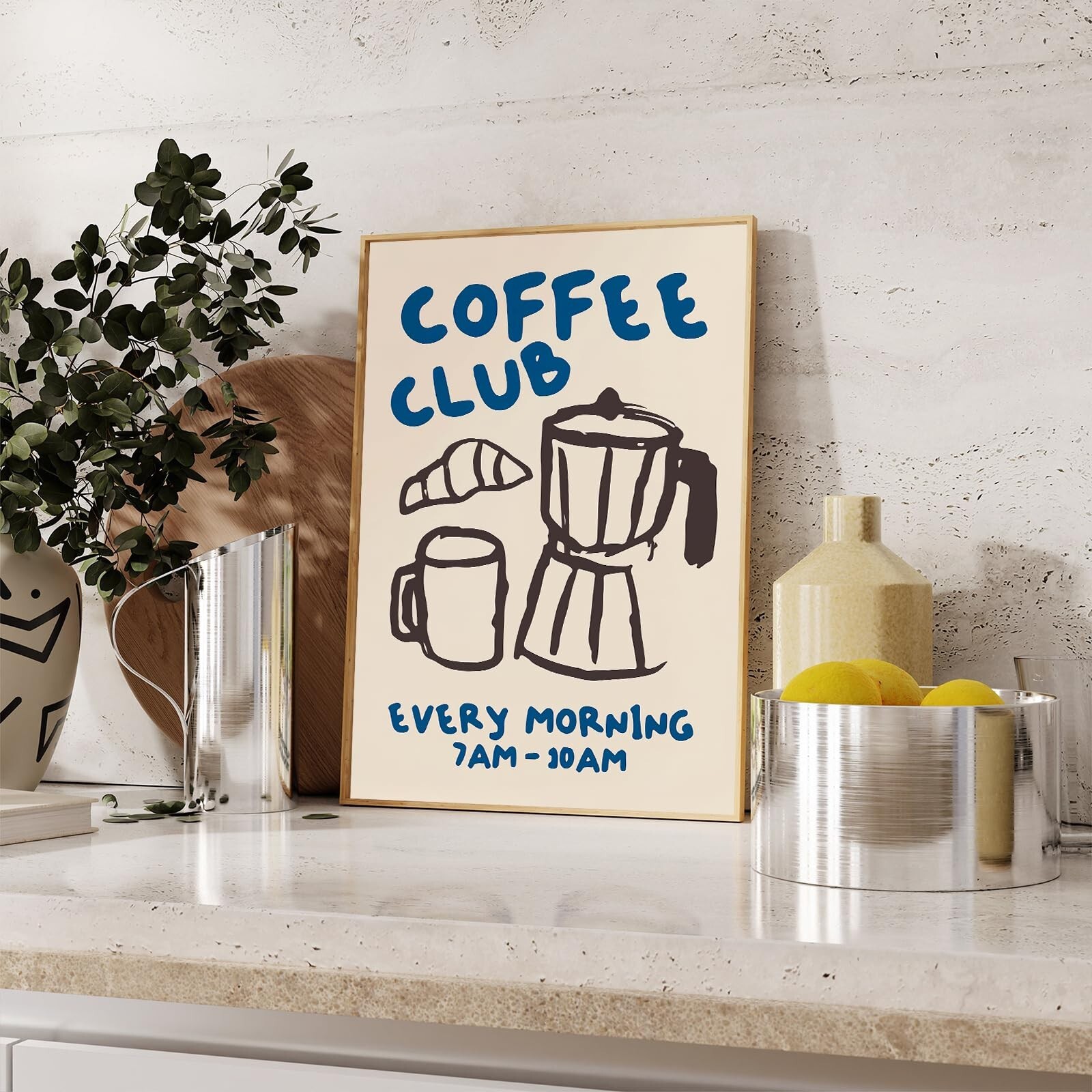 Kitchen Canvas Wall Art – Funky Kitchen Pictures, Vintage Coffee Artwork, Mod…