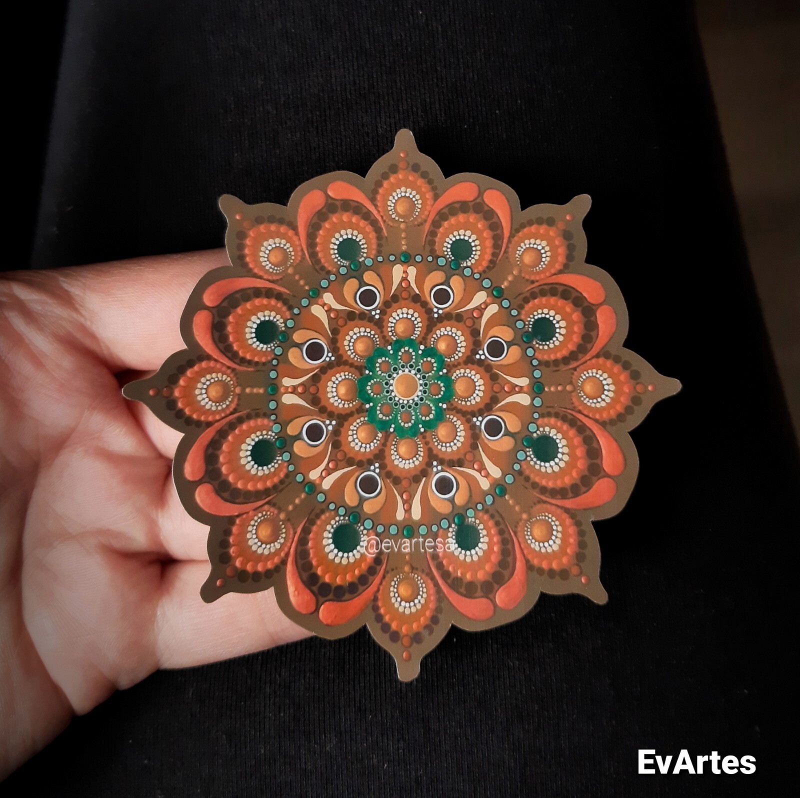 Oxidized Copper Mandala Vinyl Sticker, Meditation Yoga Buddha Water Bottle Decal