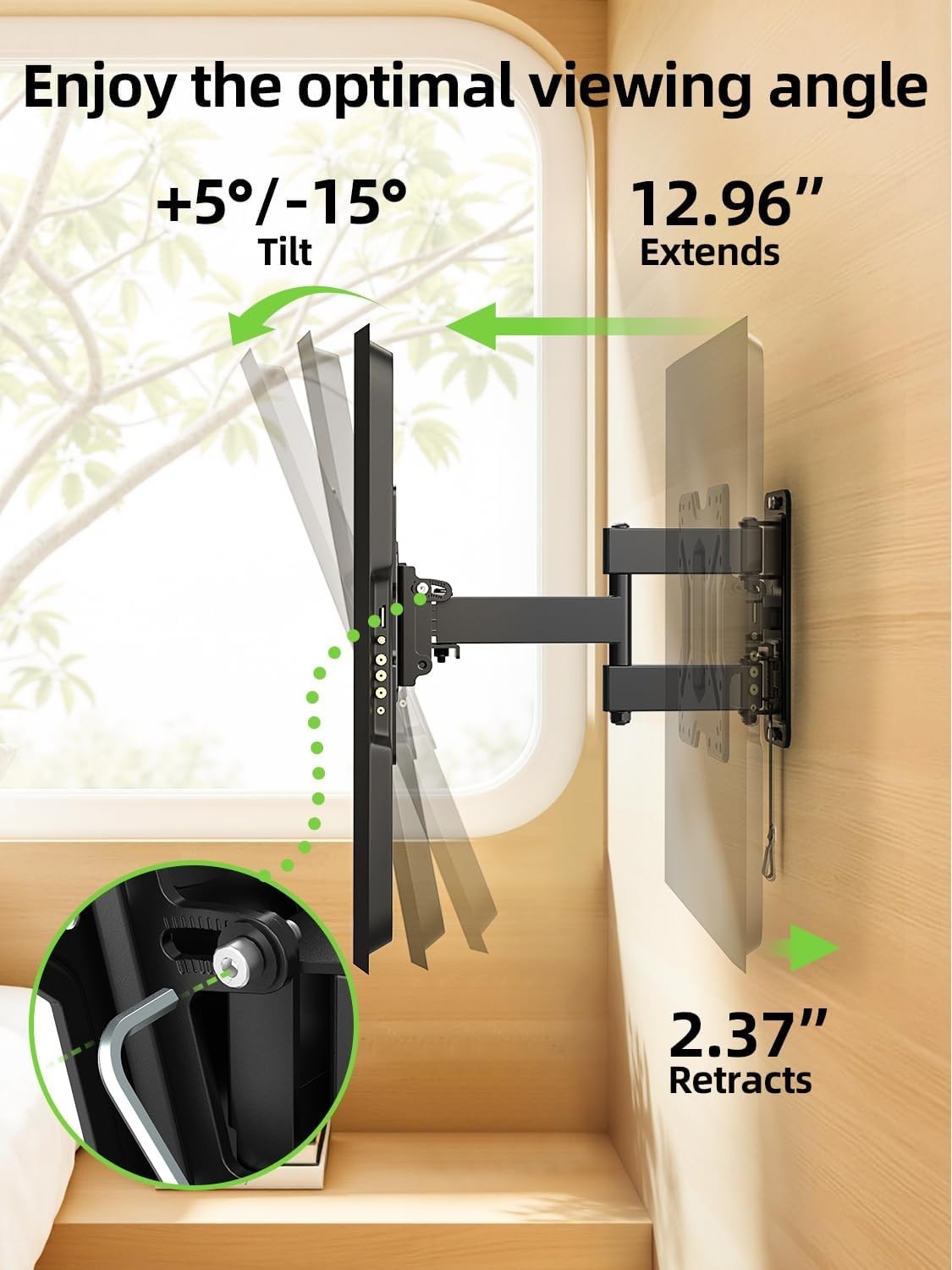Ul Listed Lockable Rv Tv Mount For 1345 Inch Tvs Full Motion Rv Tv Wall Mount Wi