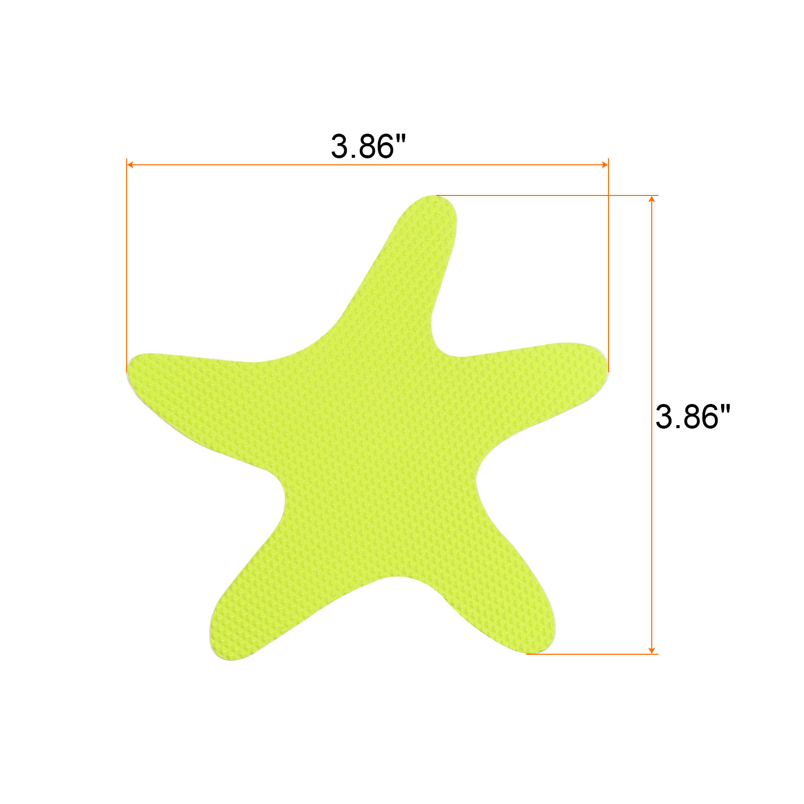 12pcs Non Slip Stickers 3.86" Bath Shower Floor Starfish Decals Grass Green