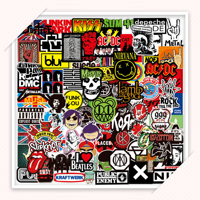 US 100 PCS Rock Band Stickers Lot Punk Music Heavy Metal Bands Sticker Decal