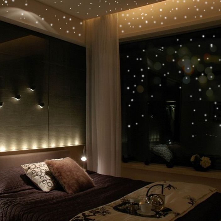 1 Set Circular Plane Wall Sticker Luminous PVC Night Light Removable Decorations