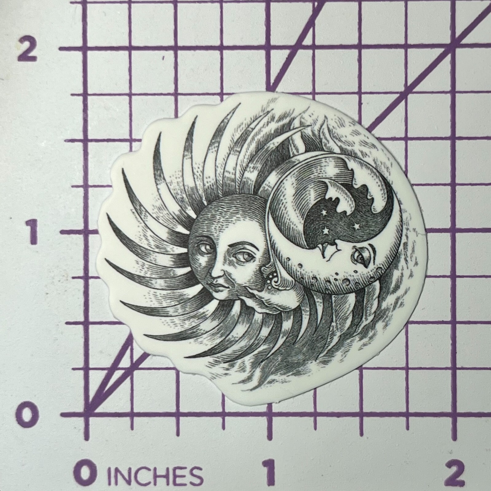 Sun Moon Ocean Wave Celestial B + W – Vinyl Sticker Decal Sticker Bomb Pen & Ink