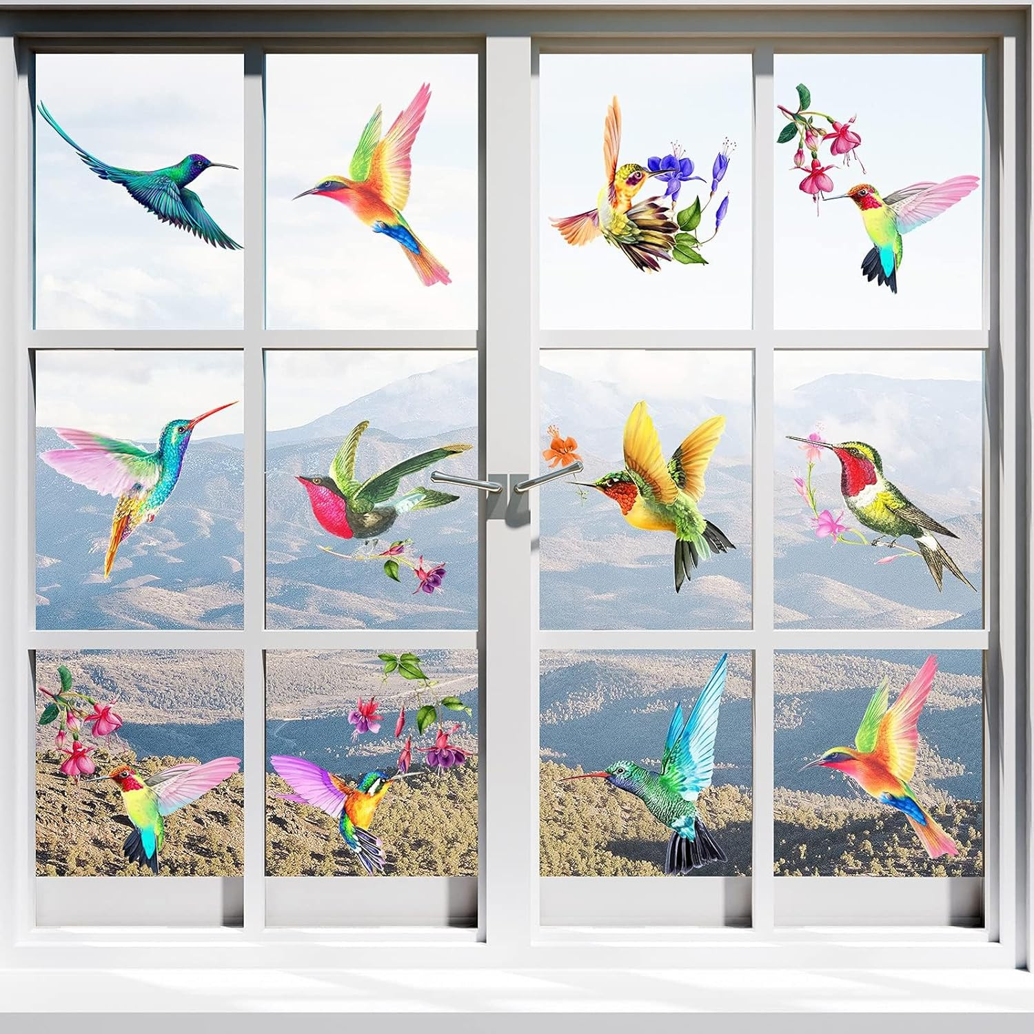 20 Pieces Large Size Hummingbird Window Hummingbird Decals for Window Anti-Colli