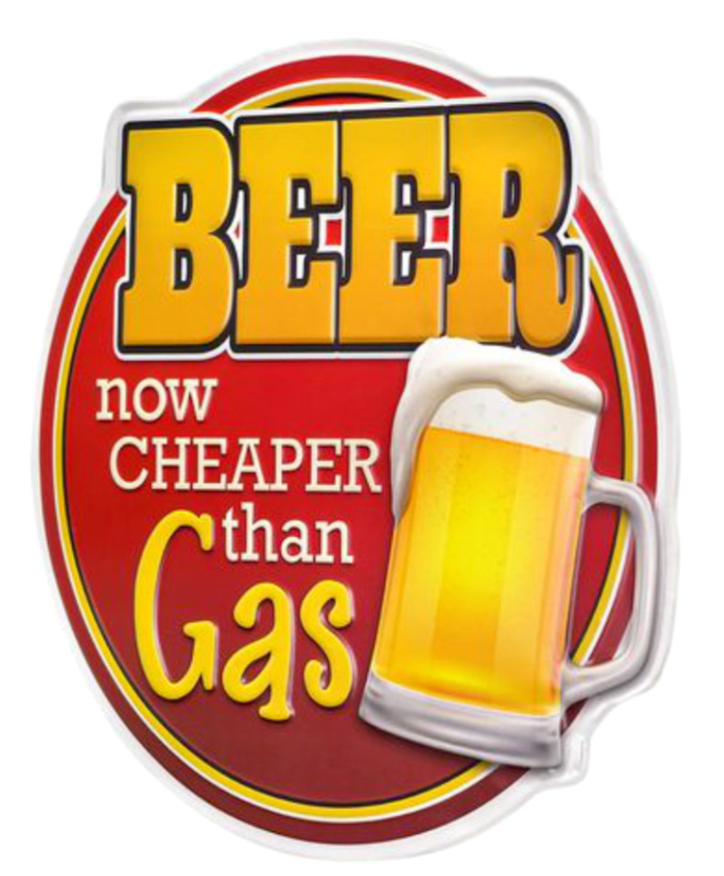 Beer Cheaper Than Gas – Vinyl Decal 4" Car Window Laptop Cup Mug Tumbler Cooler