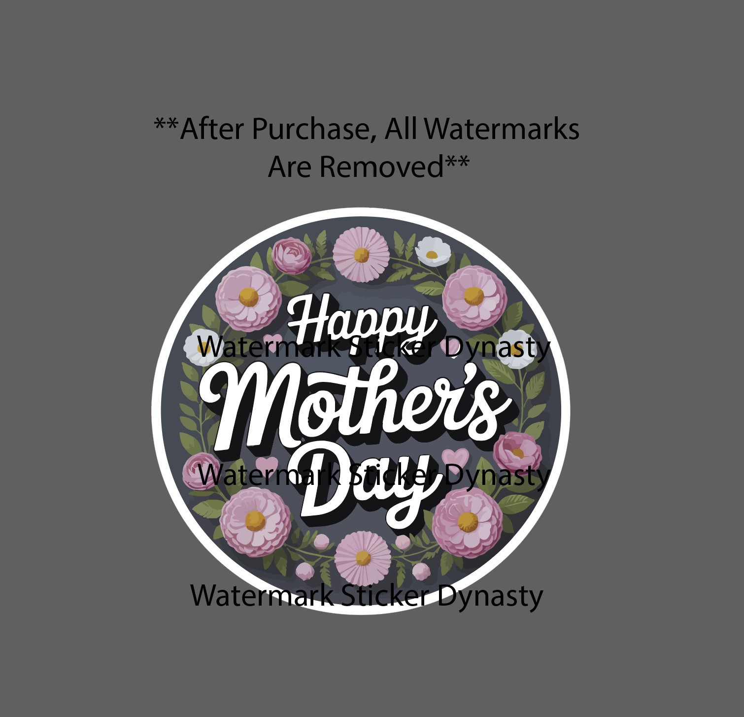 Happy Mother's Day Sticker Waterproof Decal Flowers Floral Mom Gift NEW