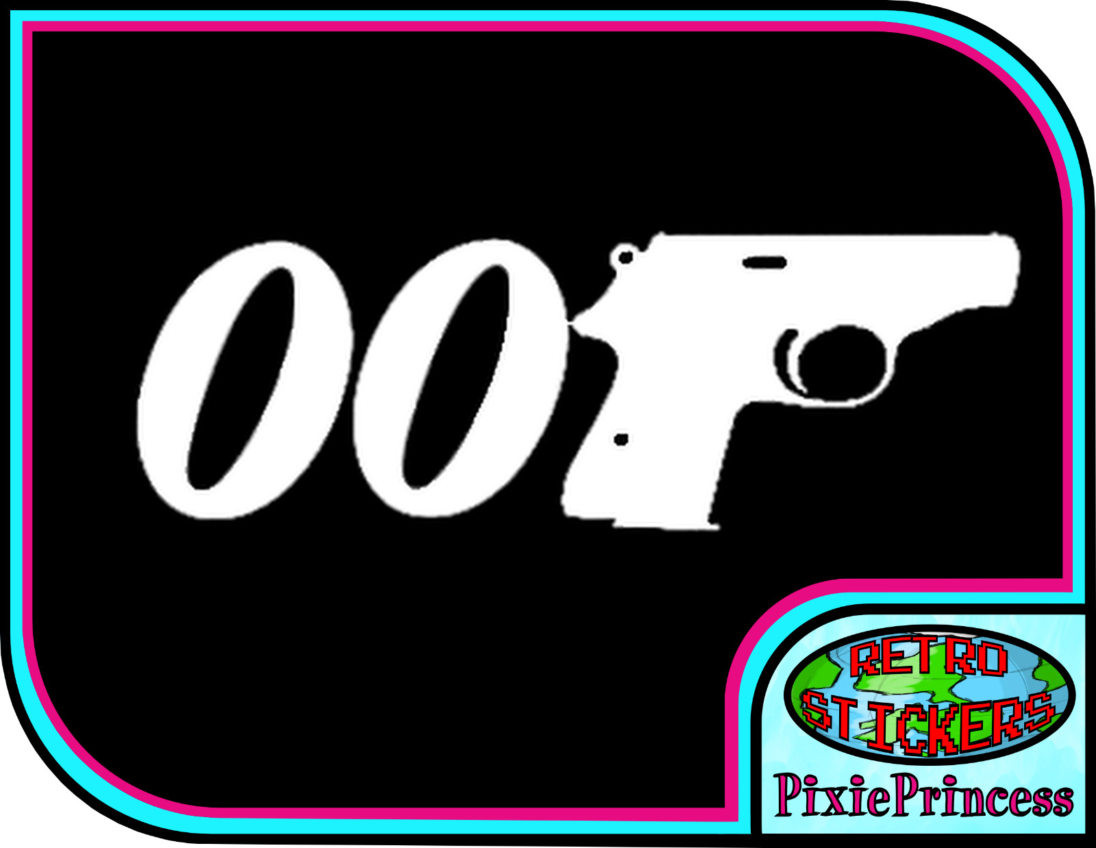 007 James Bond C Vinyl Sticker Laptop Car Van Truck Wall Art Poster Window Movie