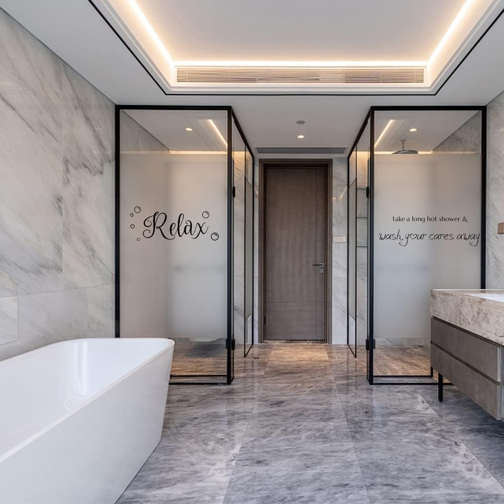 Bathroom Wall Decals Relax Shower Door Decals Bath Wall Sticker