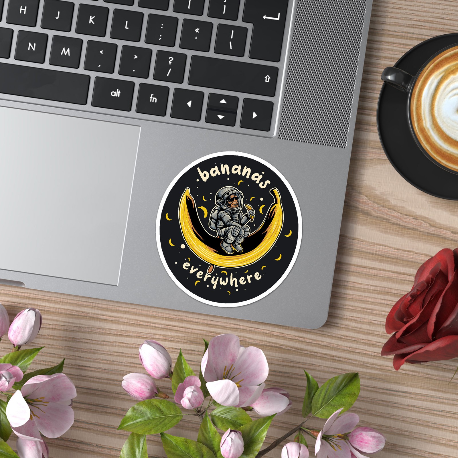 Bananas Everywhere Monkey – Vinyl Decal Sticker – Car Window Laptop – ebn8562