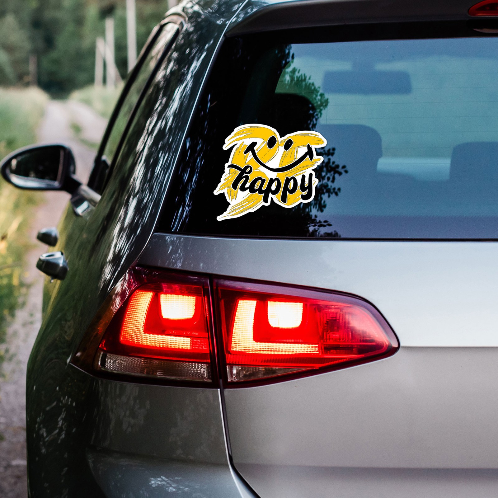 Be Happy Smiley Face – Vinyl Decal Sticker – Car Window Laptop – ebn9008