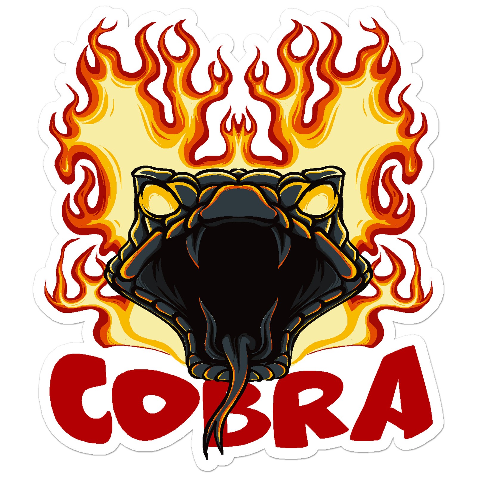 Cobra Snake Flames – Vinyl Decal Sticker – Car Window Laptop – ebn8920
