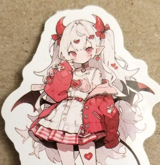 Halloween Sticker Witch Girl Vampire Devil Demon Red Bat Cake Gothic Anime Manga
