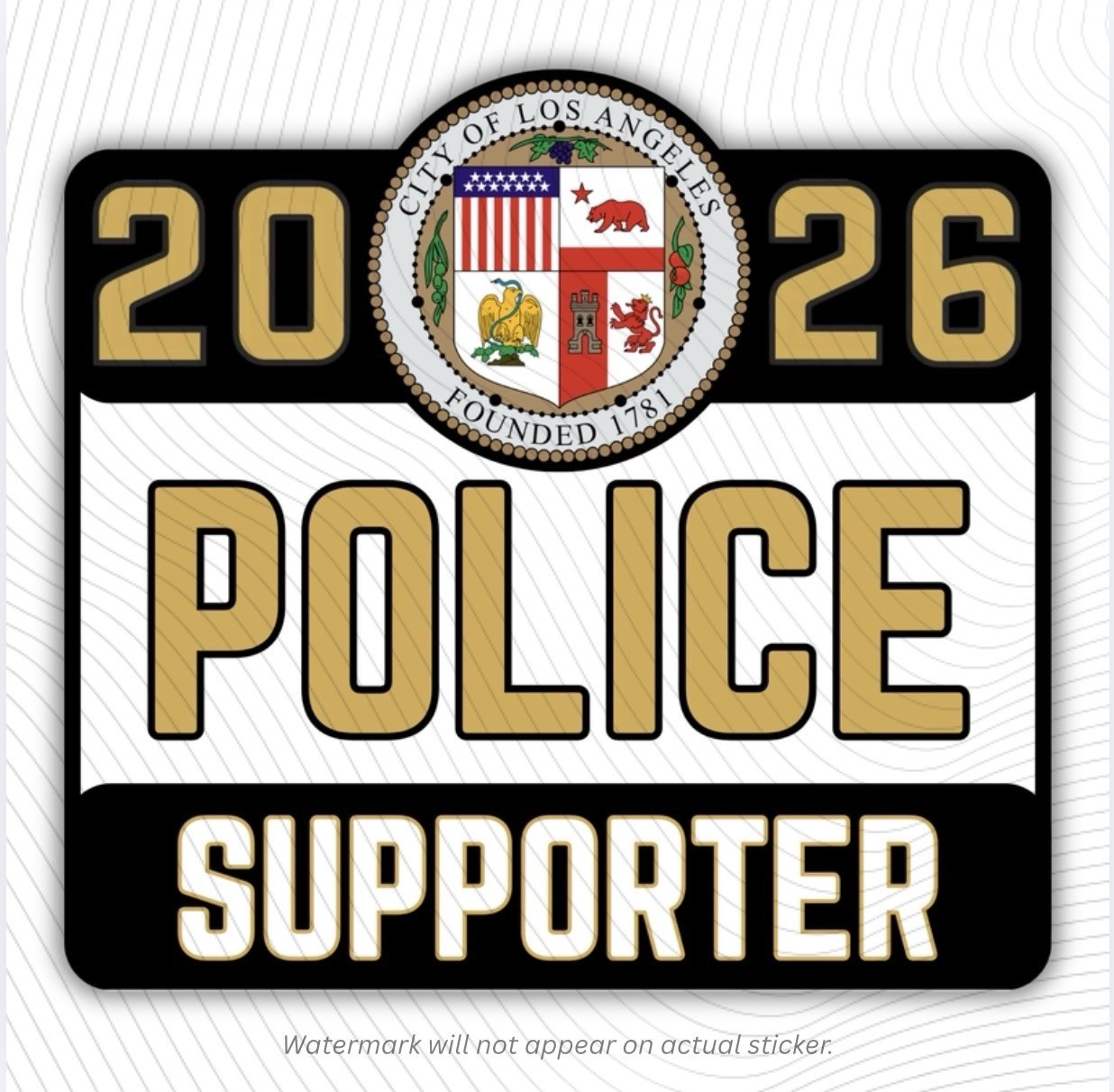 2026 Los Angeles Police 3” Supporter Sticker Decal California LAPD LA Sheriff CA