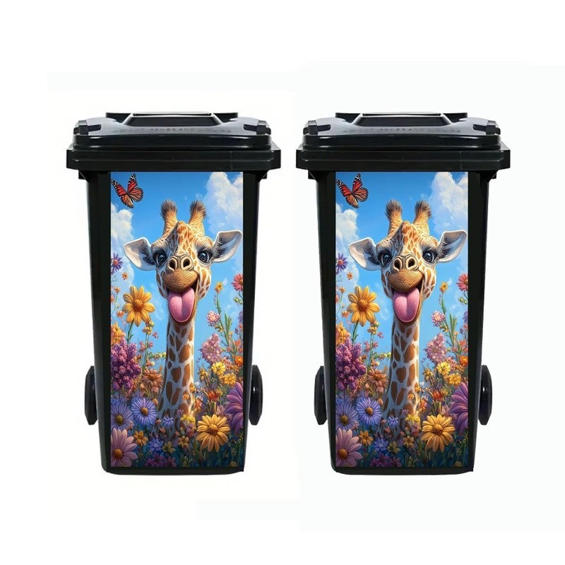 Funny Puppy Cat Donkey Trash Can Decal Large Vinyl Sticker Removable Easy Apply