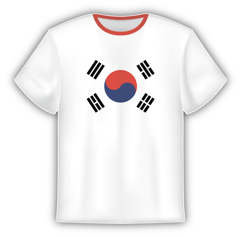 South Korea Flag Sticker In The Form Of T Shirt Vinyl Sticker Decal