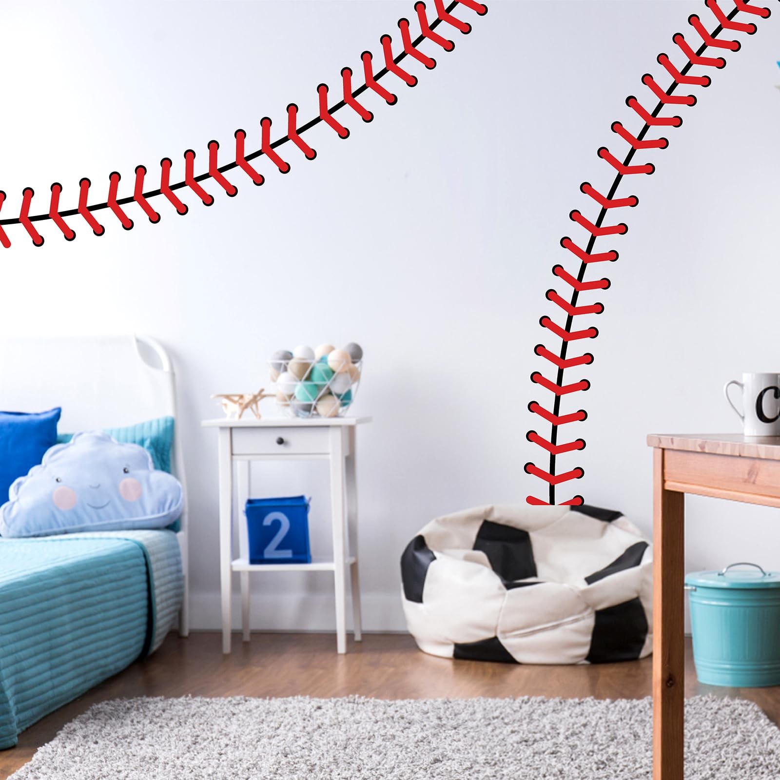 Giant Baseball Wall Decals 86 Inches Extra Large Stitches 1