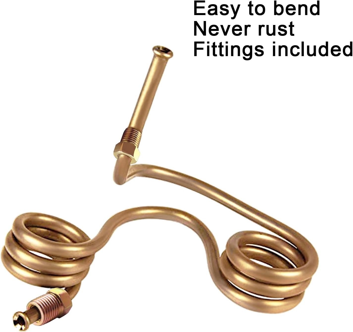 25 ft Copper-Nickel Brake Line Kit – 3/16 & 1/4 Tubing, Rust Proof, Easy Bend Fi