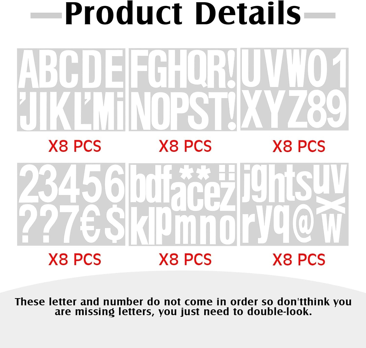 8 Sheets Self Adhesive Vinyl Letters Numbers Kit, Mailbox Numbers Sticker for…