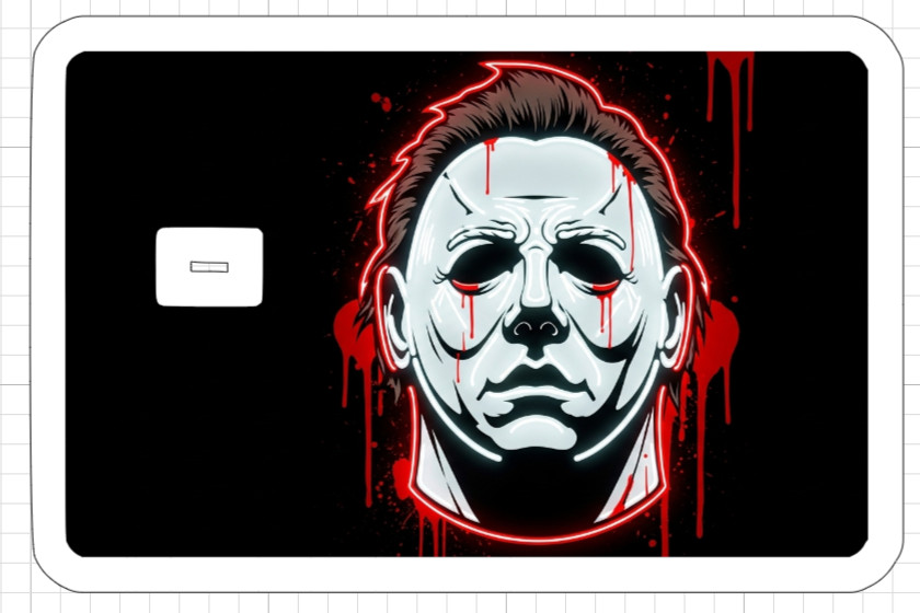 Neon Horror Halloween Killer Credit Debit Card ATM Skin Sticker Jason Michael US