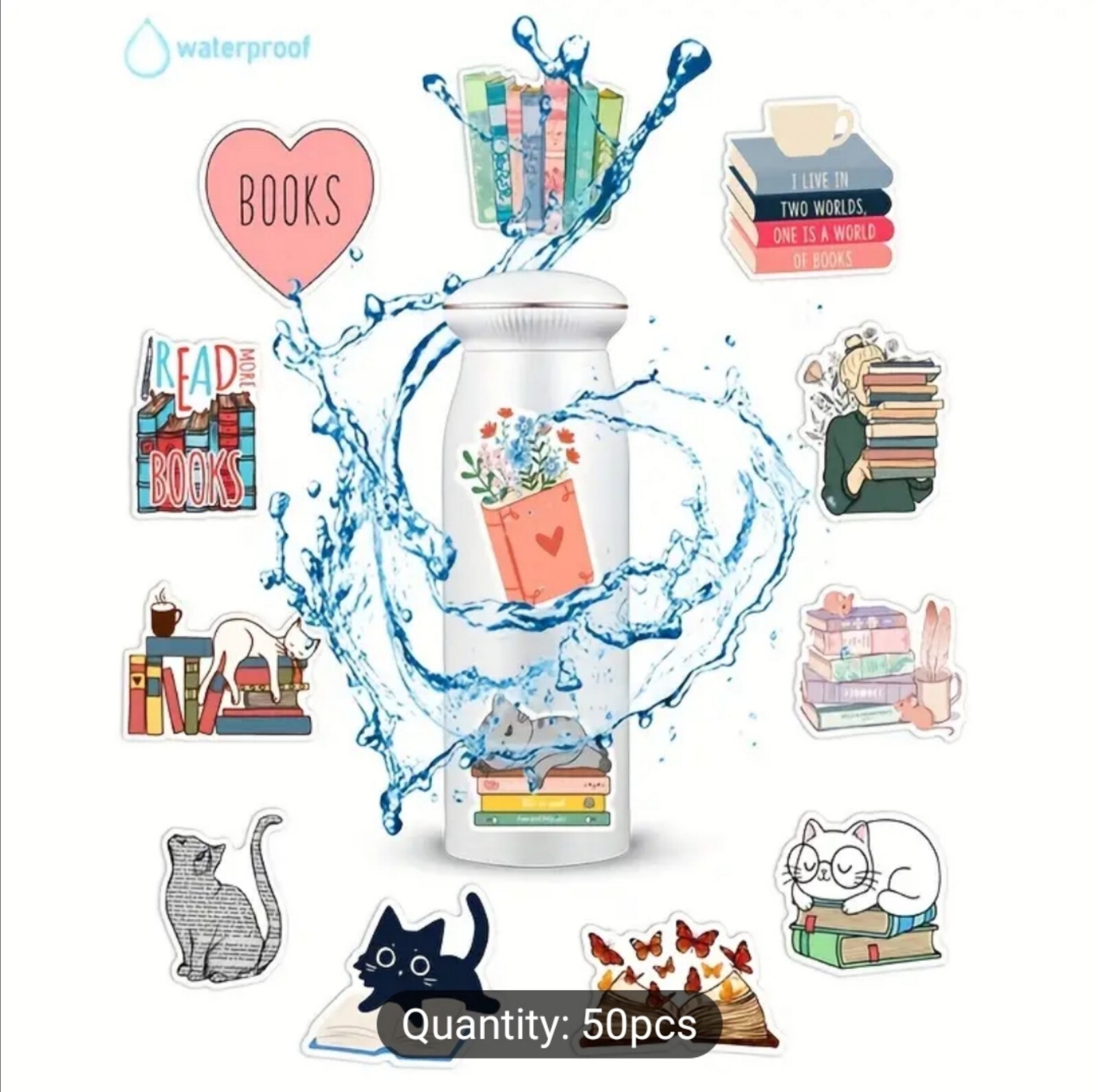 10 PCS Reading Books Lover Stickers BRAND NEW