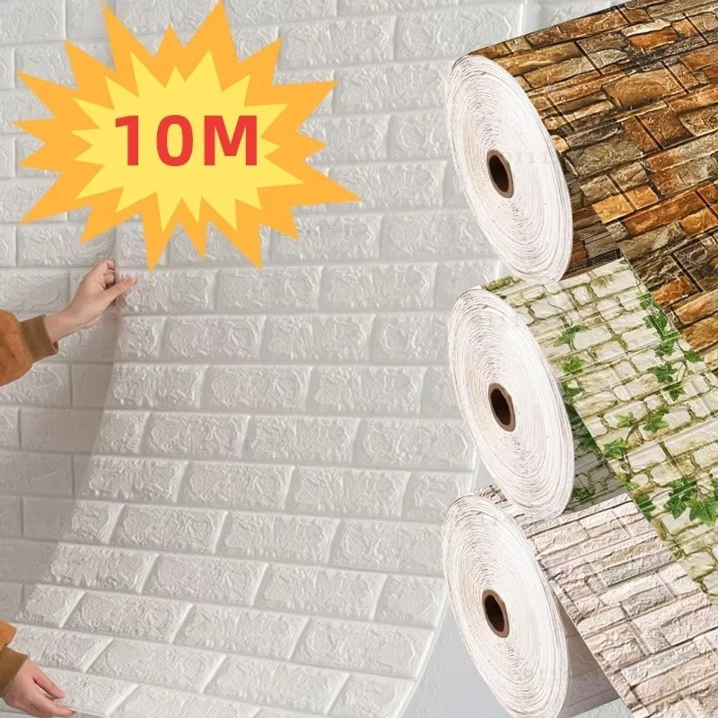 3D Foam Brick Wallpaper Self Adhesive Waterproof Wall Sticker