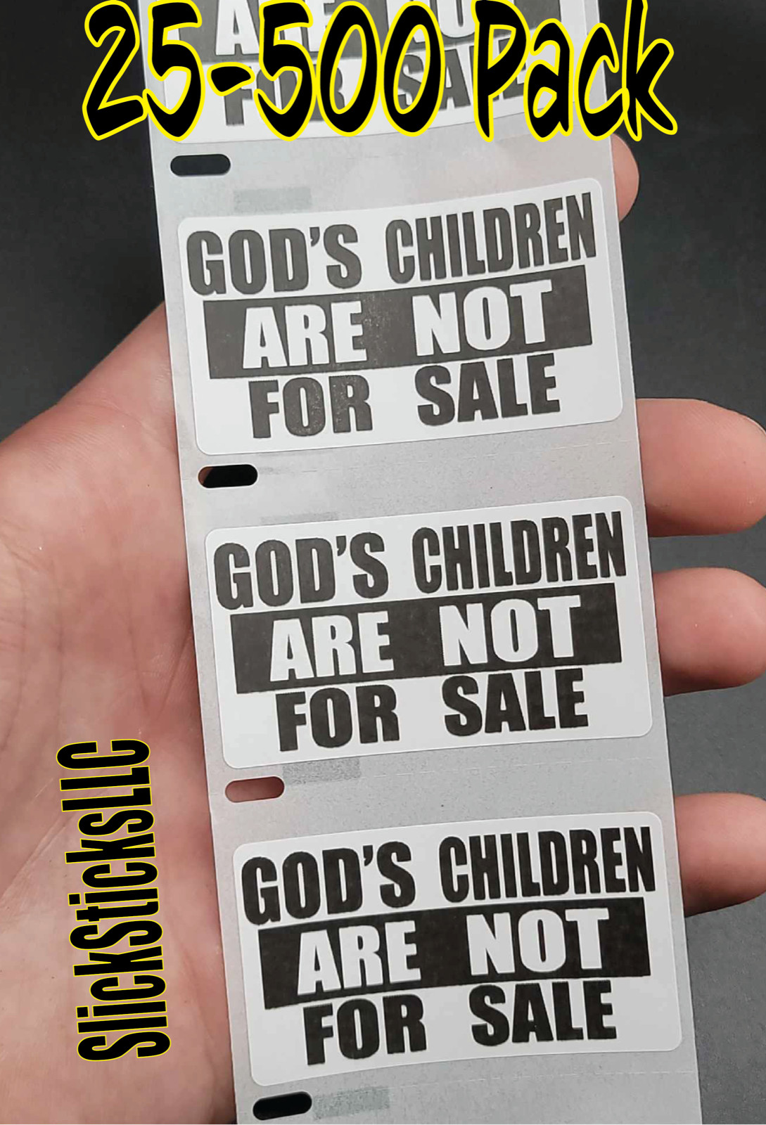 "GOD'S CHILDREN ARE NOT FOR SALE " Stickers 25-500Pack stickers labels decals