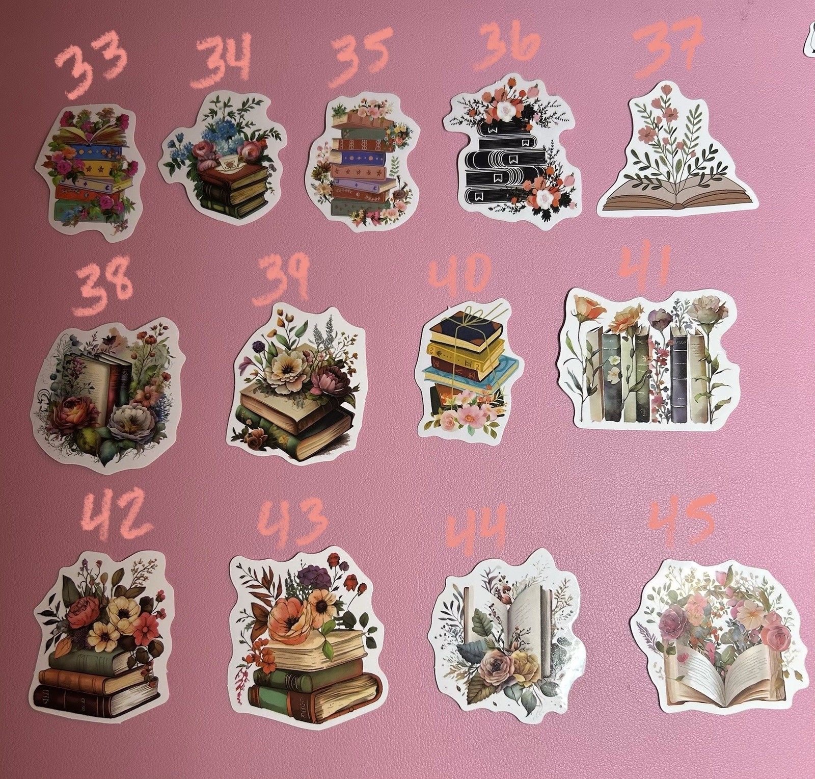 Book Stacks And Flower Books Stickers