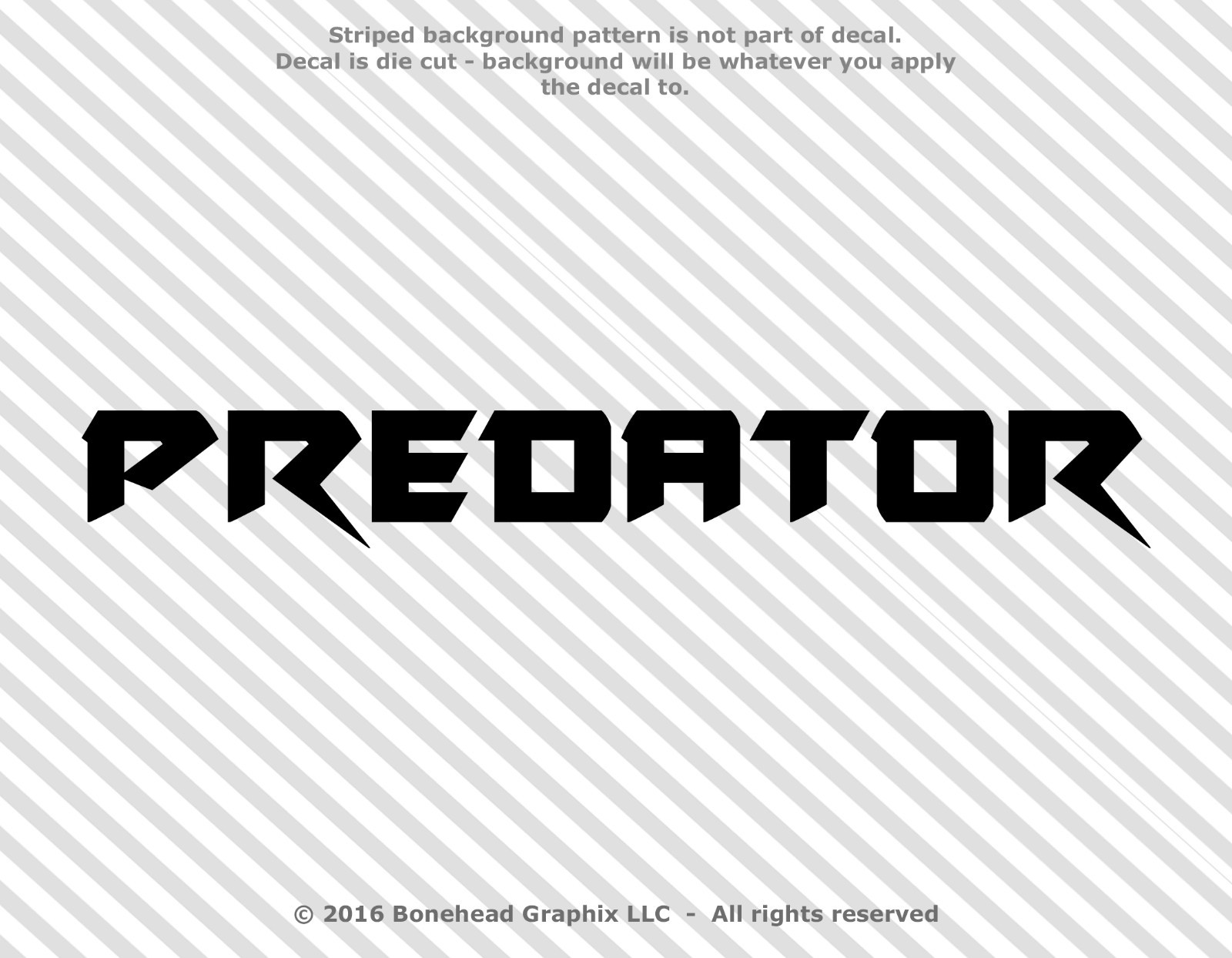 Predator Text Vinyl Decal Window Sticker – 25 Colors