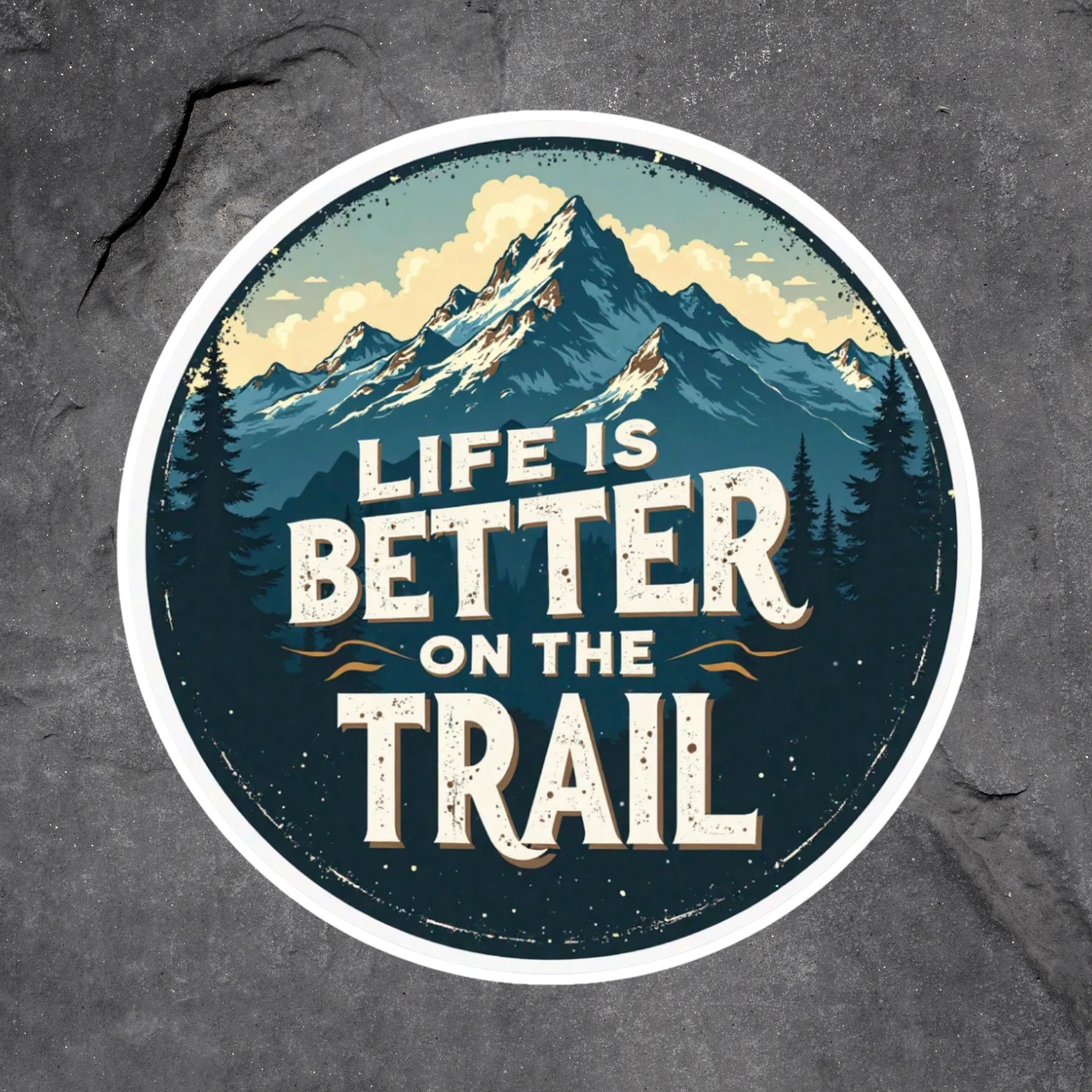Hiking sticker vinyl decal life is better on the trail adventure