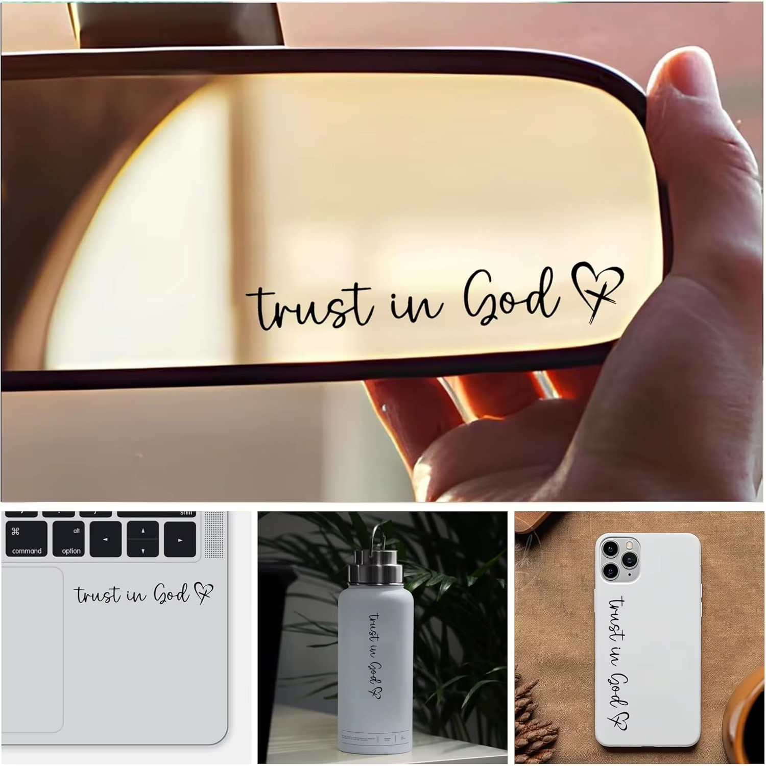 [1-Pack ] Trust in God -Rearview Mirror Phone Case Stickers