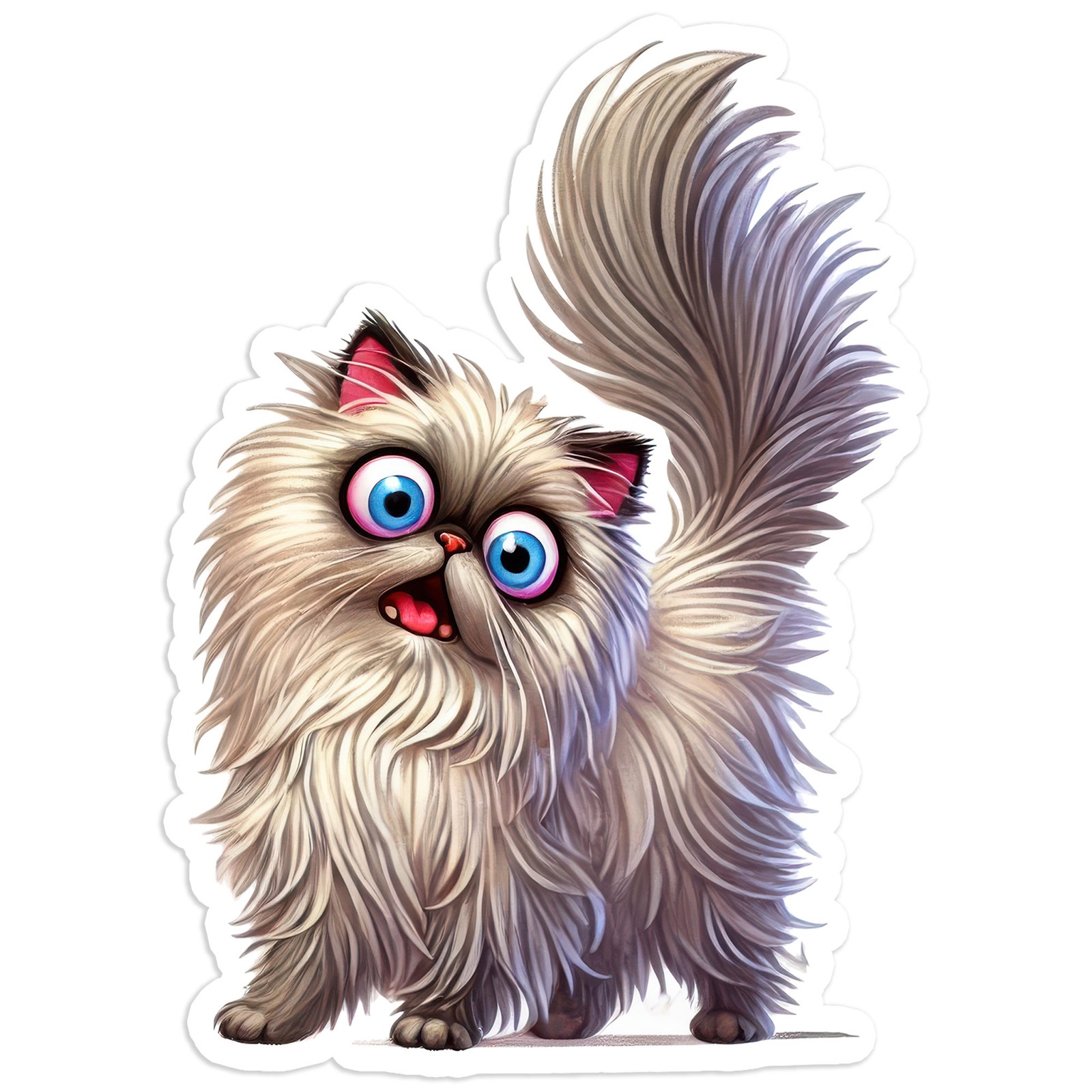 Cute Persian Cat – Vinyl Decal Sticker – Car Window Laptop – #441