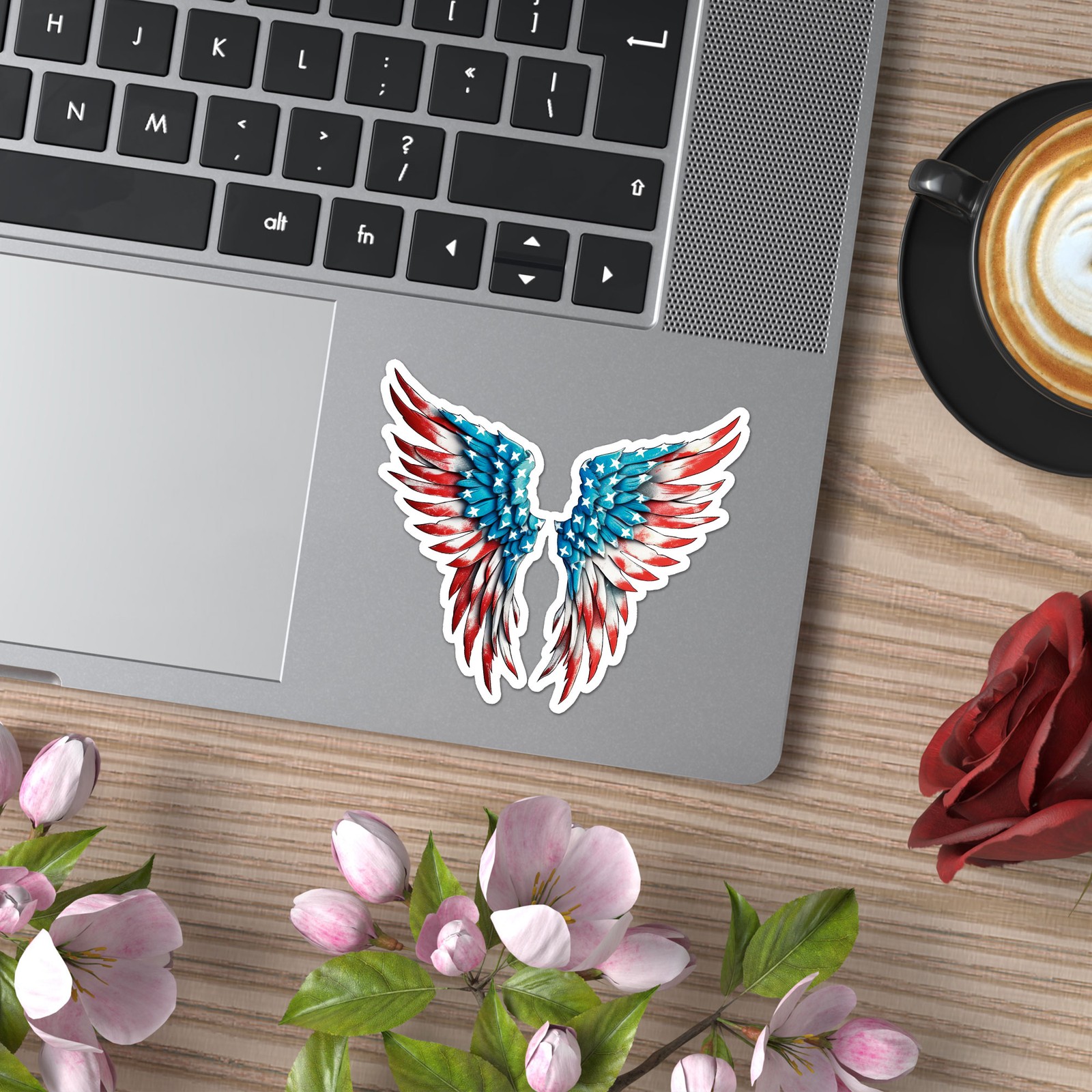 American Flag Angel Wings – Vinyl Decal Sticker – Car Window Laptop – ebn9439