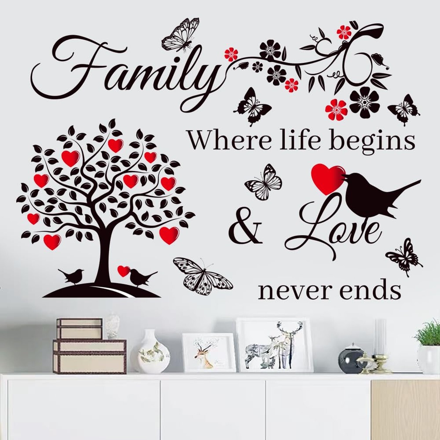 Family Wall Decor Family Wall Stickers Living Room Decal for Home Family Wall…