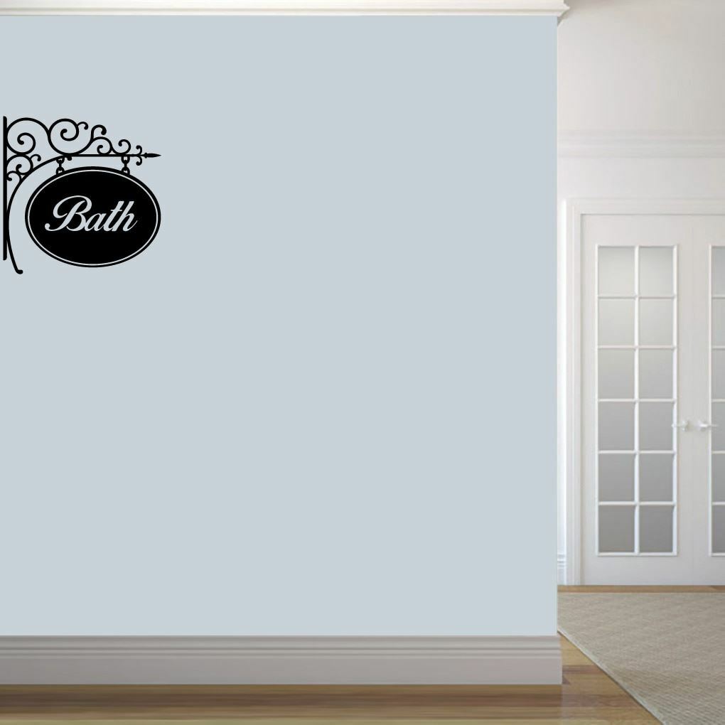 Bath Sign Wall Decal – Bathroom, Restroom, Signs, Stickers, Wall Art, Wall Decor
