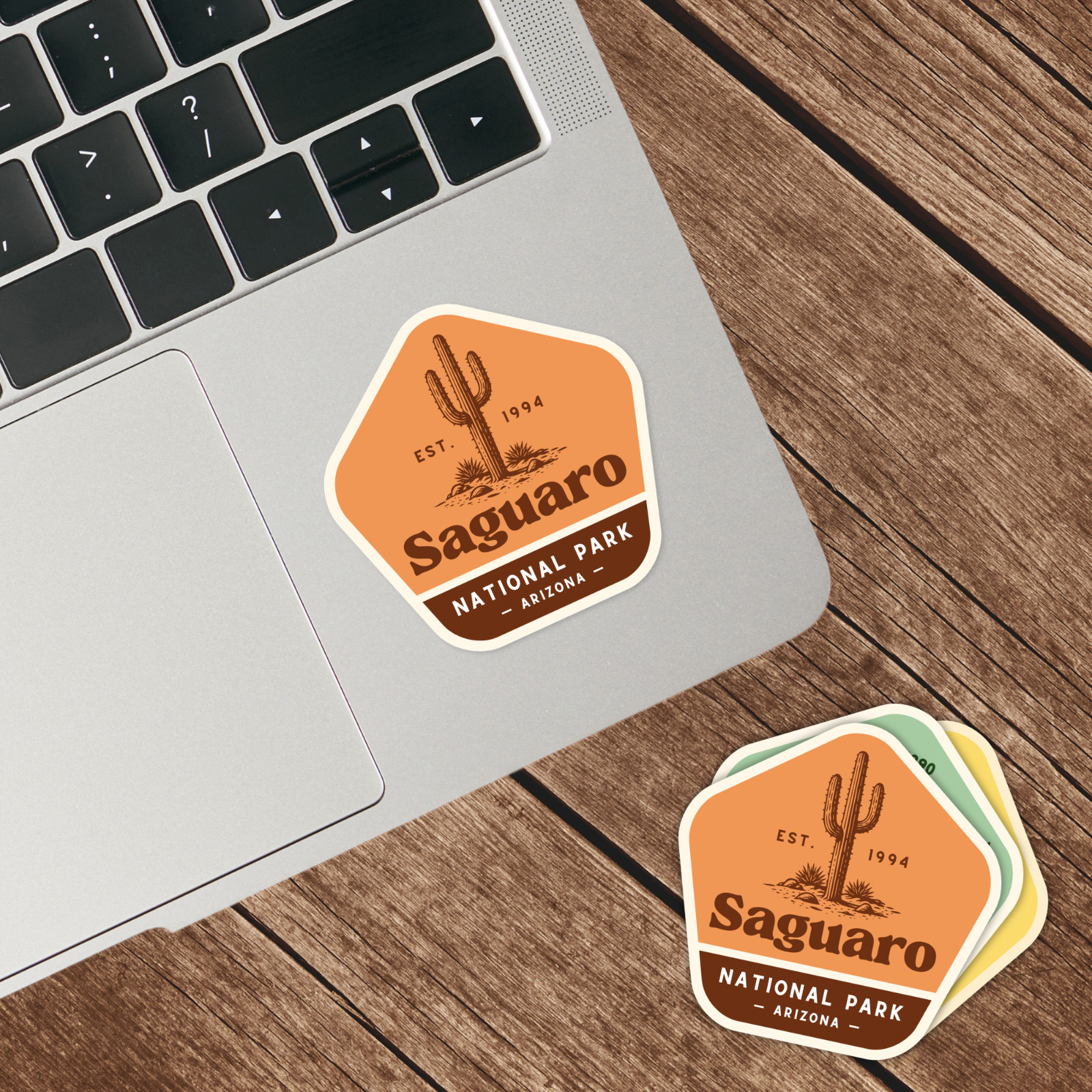 Saguaro National Park Sticker Retro Arizona Cactus Travel Vinyl Decal Badge