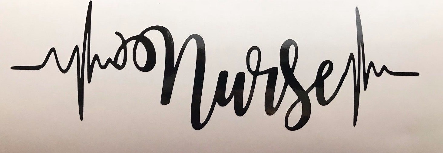 Nurse Text Heartbeat Vinyl Decal Sticker Car Wall Tumbler Cup Choice
