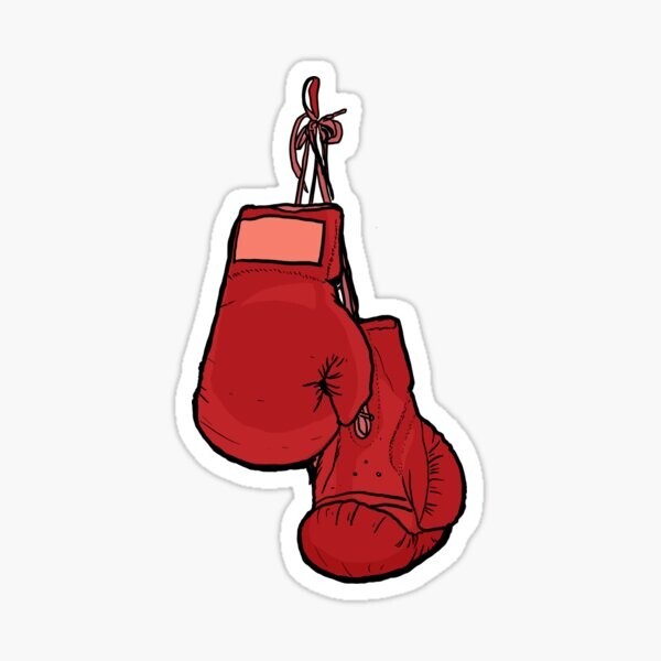 Red Boxing Sparring Gloves Martial Arts Vinyl Decal Sticker Laptop Phone Bumper
