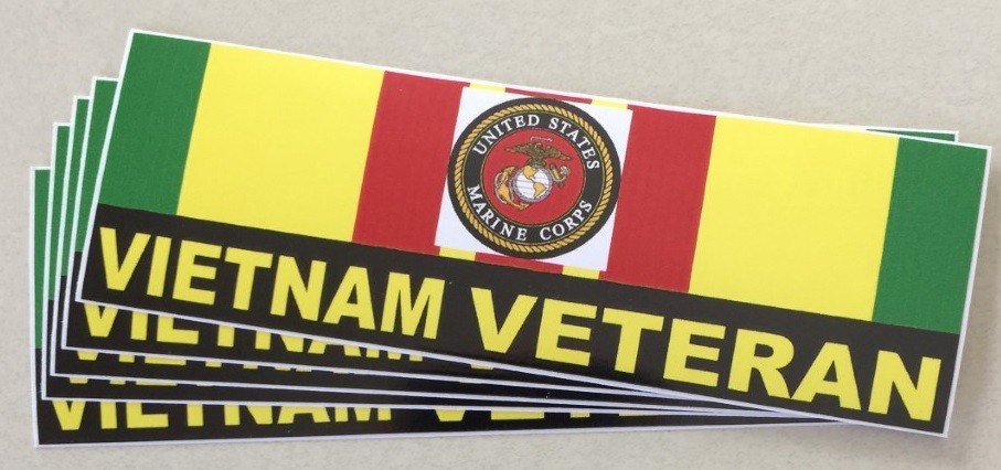 US MARINE CORPS RETIRED (6"x 2") Bumper Sticker. FREE Shipping.
