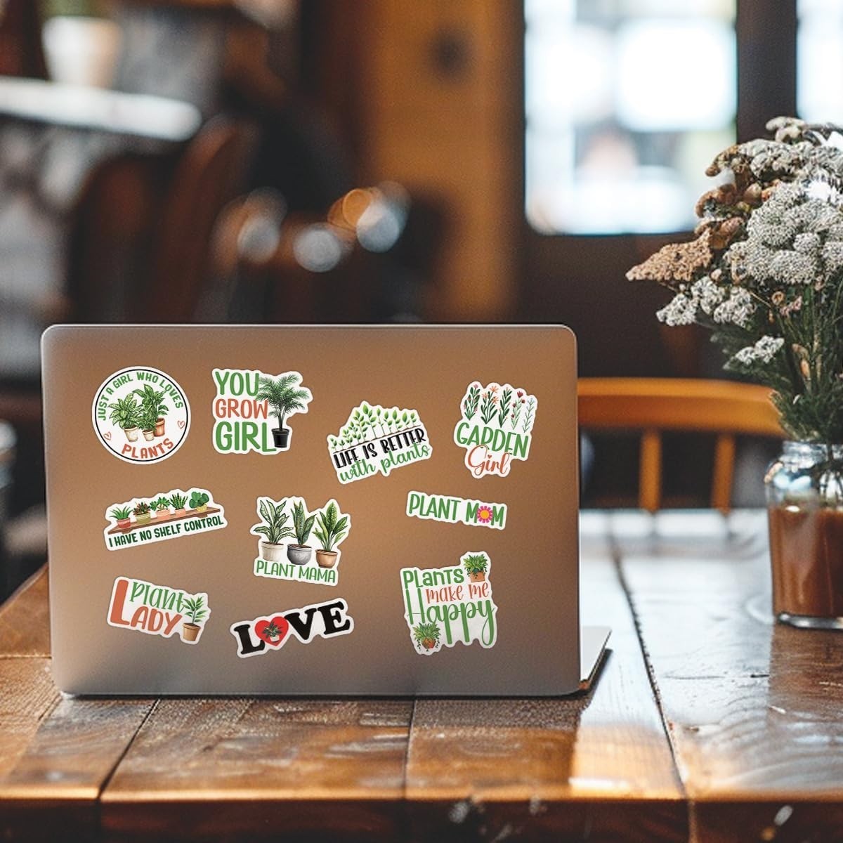 10pcs Plant Mom Sticker, Garden Girl, Plant Whisperer, Cute Plant Pot for Lover