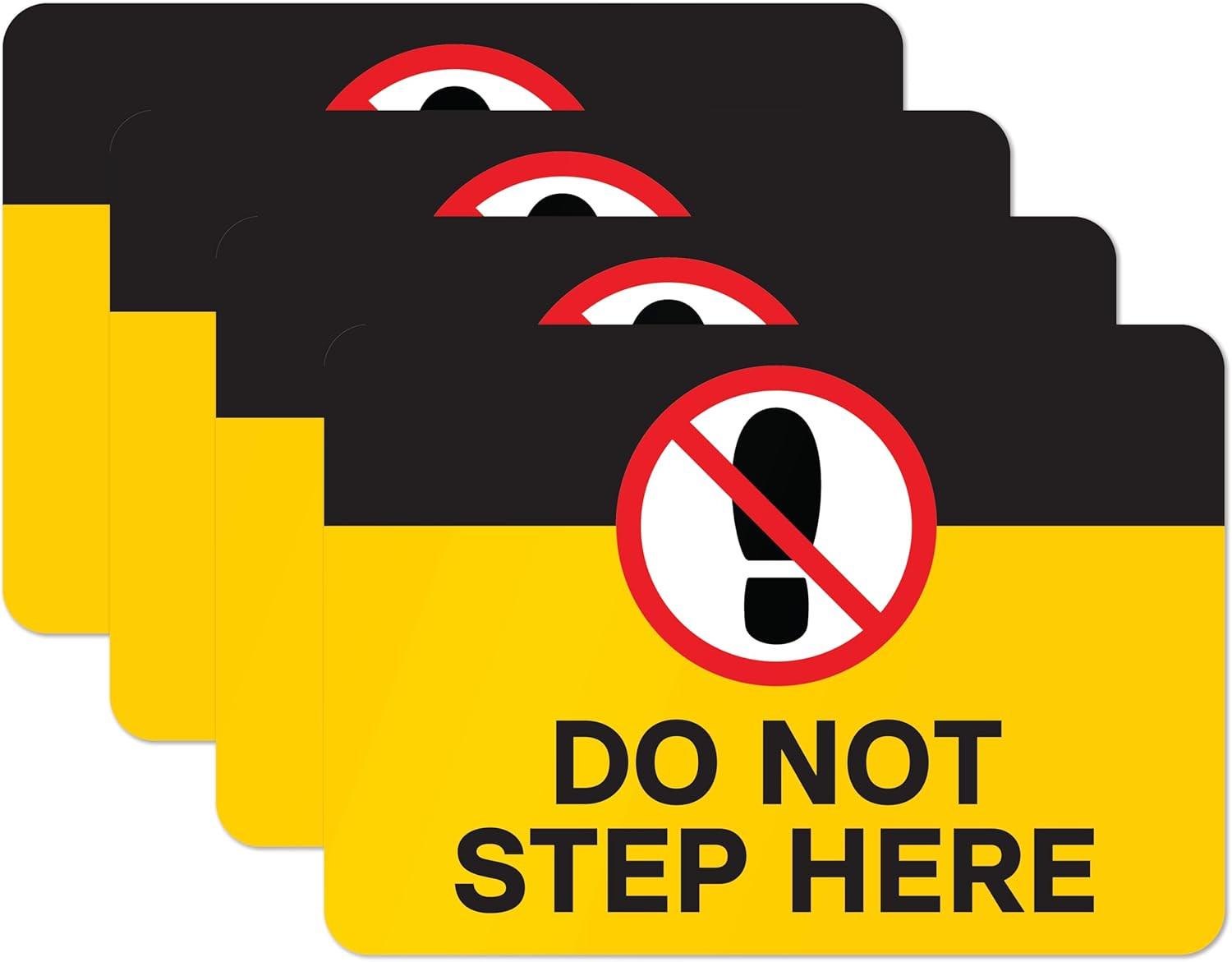 Self-Adhesive Safety Stickers – 4 Pack, 10" x 7" for Pools & Workplaces