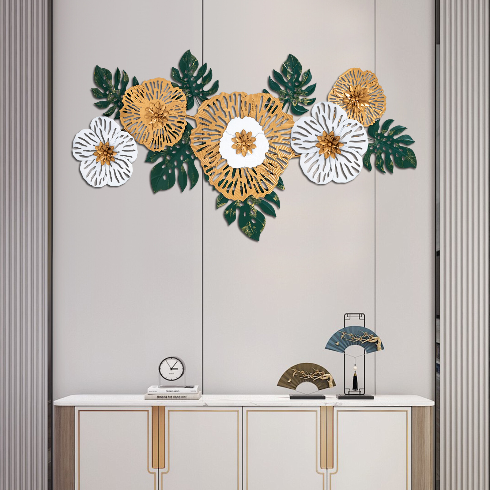 3d Flower-shaped Wall Decoration For Sofa Background Iron Hanging Decoration