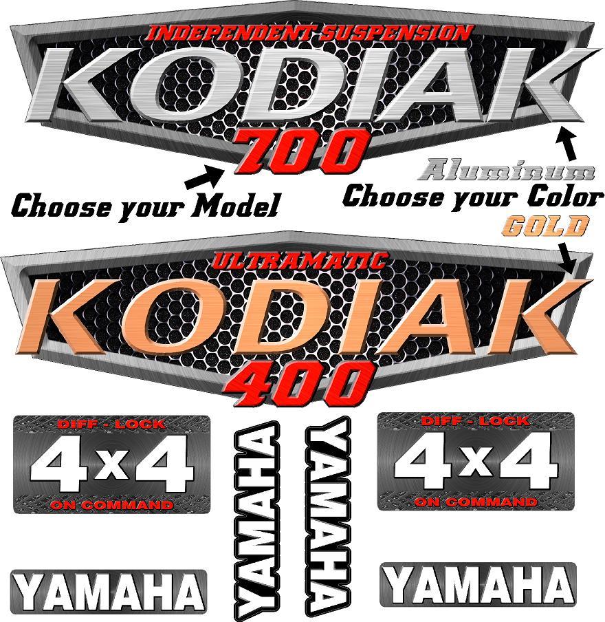 Yamaha Kodiak 400 450 700 OEM ATV Tank Decal Graphic Sticker Kit upgrade 4×4