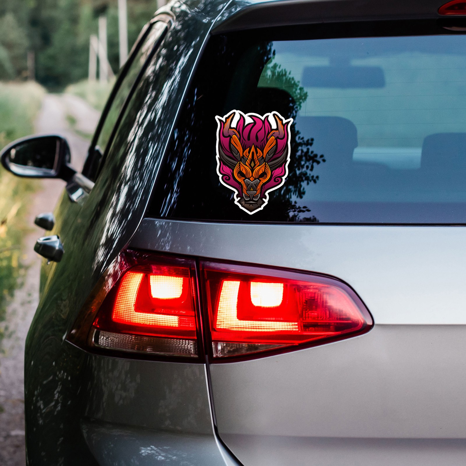 Oriental Cat Demon – Vinyl Decal Sticker – Car Window Laptop – ebn8014
