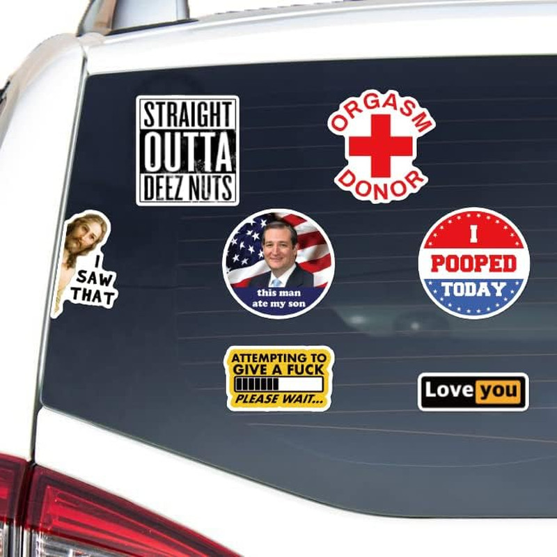 105Pcs Waterproof Prank Meme Stickers for Adults – Large Vinyl Decal Pack