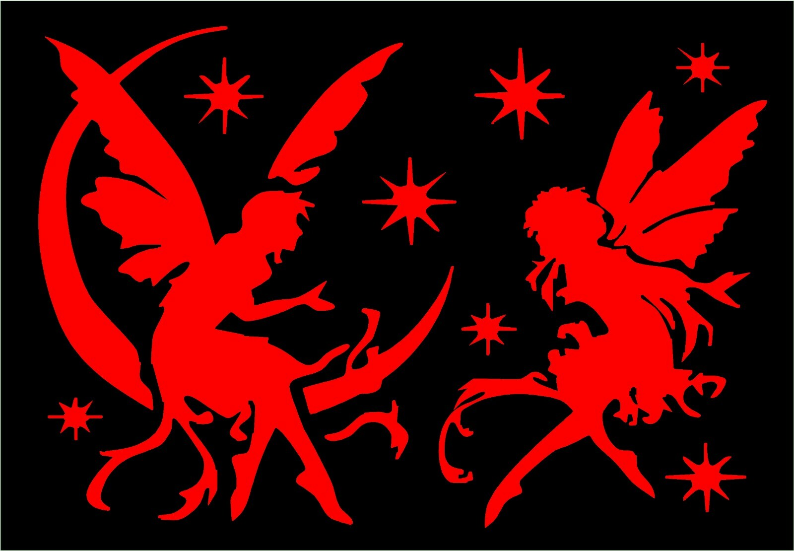 Fairy Decal Pixies Sprites fairies moon stars vinyl window sticker graphic
