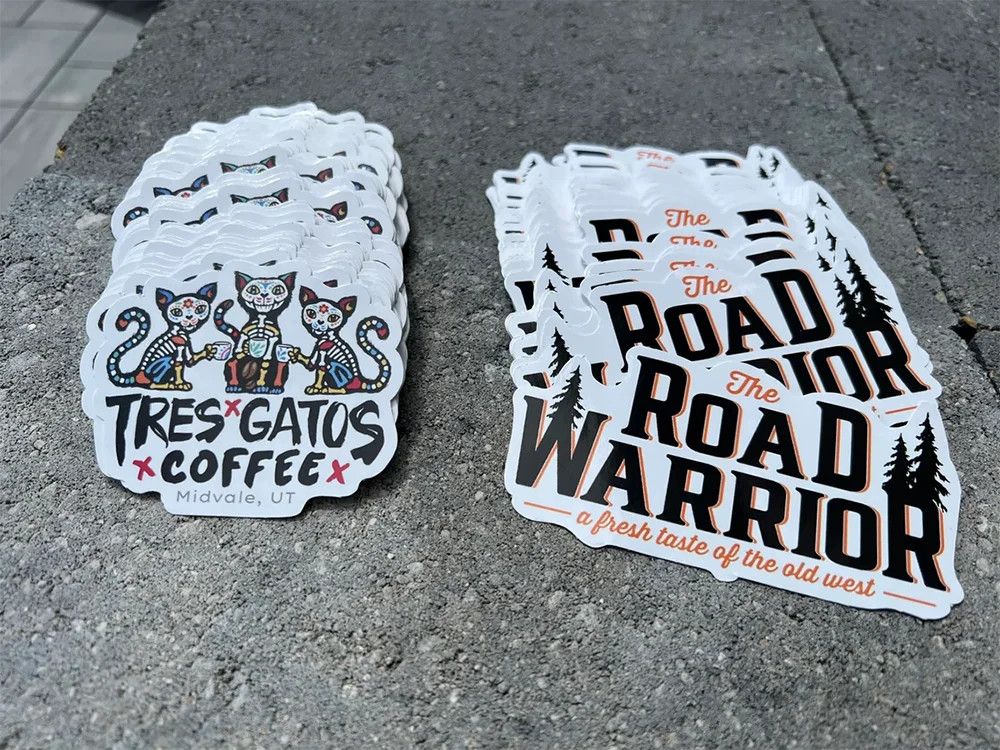 Custom Stickers Vinyl 200pcs With Text Logo Image Paper Round Rectangle Die Cut